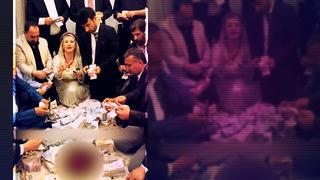 15 kişi paraları saymaktan yoruldu! Aşiret düğününde toplanan takı  gündem oldu Sabahtan beri sayıyoruz, bitmiyor