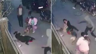 İki yaşındaki çocuğunu pitbull saldırısından böyle korudu! Resmen köpeğin ağzından çocuğunu aldı... Korku dolu anlar kamerada 