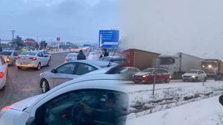 Kar etkili oldu! Ankara-Kırıkkale yolunda çok sayıda kaza meydana geldi