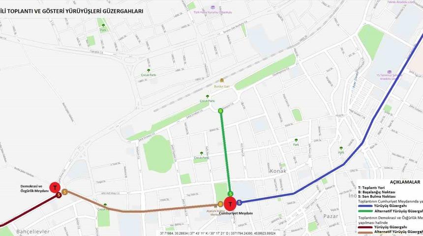 Burdur’da 2024 yılı toplantı ve gösteri yürüyüşü yer ve güzergahları belli oldu