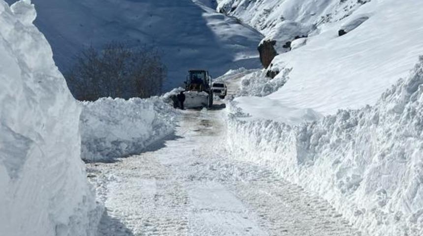 Van'da ekipler çığ nedeniyle kapanan yolu açmaya çalışıyor