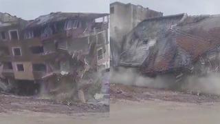 6 katlı bina böyle yerle bir oldu! İşte o anlar