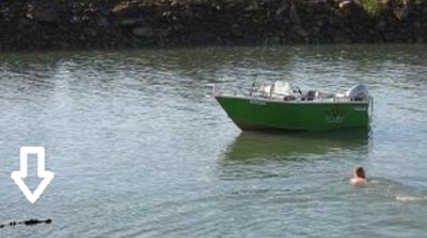 Aş&ccedil;ı, timsaha yem oluyordu!