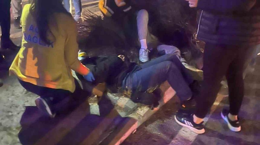 Kontrolden çıkan motosiklet devrildi: 2 yaralı