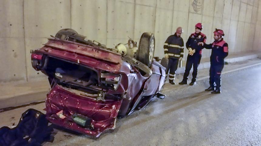 Çorum'da devrilen otomobildeki 1 kişi öldü, 3 kişi yaralandı