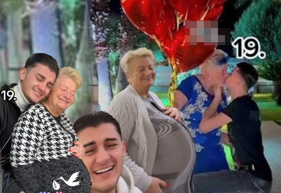 Kendisi 77 kocası 19 yaşında! TikTok'ta g&uuml;ndem yaratan hamilelik videosu... Bebeklerini g&ouml;stererek viral oldular