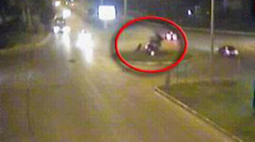 4 takla attı kameralar saniye saniye kaydetti