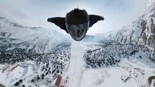 Ergan Dağı'nda 'yarasa adam uçuşu' nefes kesti! 220 kilometre hıza ulaştı