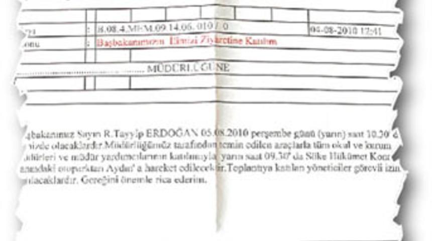 AKP mitingine katılana resmi izin!