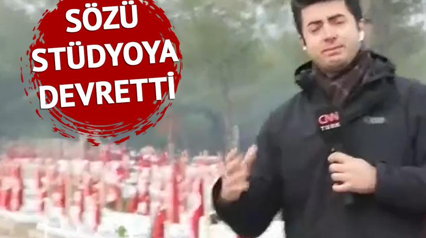 Canlı yayında kelimeler boğazında düğümlendi, sözü stüdyoya devretti: Kahramanmaraş'taki mezarlıktan canlı yayında duygusal anlar