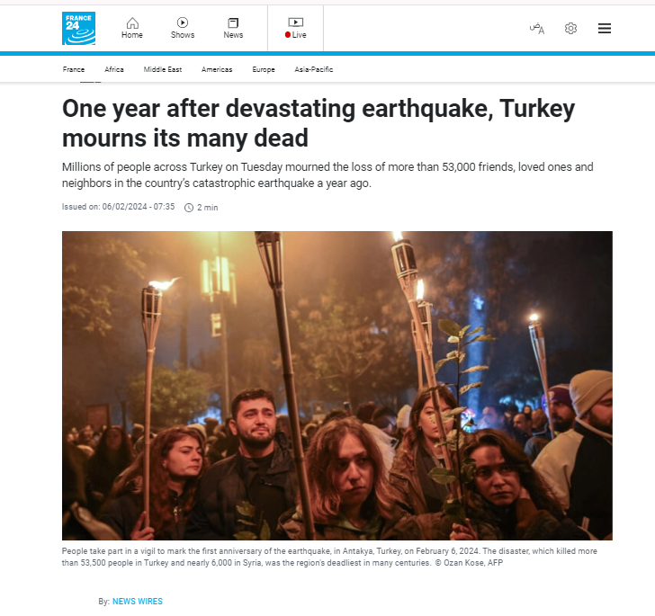 6 Şubat depremlerinin yıl dönümünü dünya da unutmadı! Manşetlerine taşıdılar... "Türkiye yas tutuyor" G1