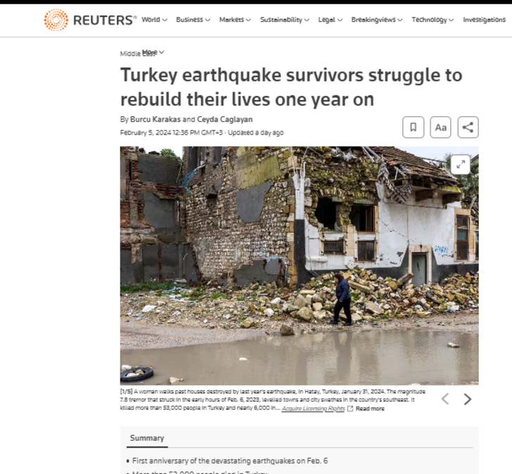 6 Şubat depremlerinin yıl dönümünü dünya da unutmadı! Manşetlerine taşıdılar... "Türkiye yas tutuyor" G3