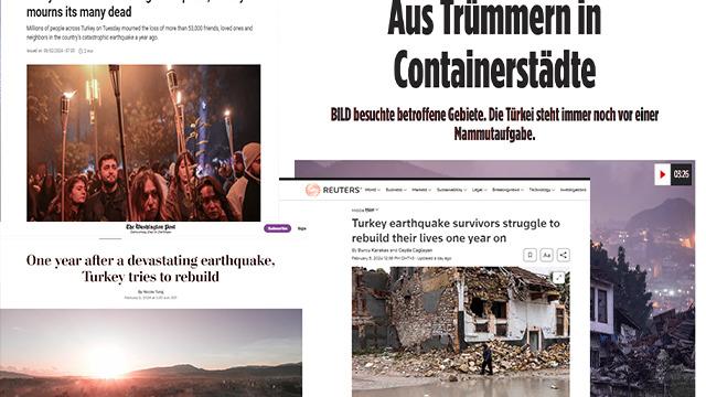 6 Şubat depremlerinin yıl dönümünü dünya da unutmadı! Manşetlerine taşıdılar... Türkiye yas tutuyor