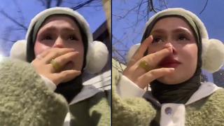 Metroda taciz edildiğini iddia ederek gözyaşlarına hakim olamadı! O anları sosyal medyadan anlattı... Kimse yardım etmedi