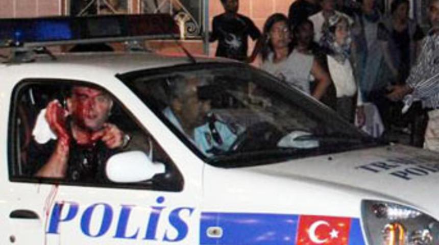 Emniyet M&uuml;d&uuml;r&uuml;'n&uuml;n kafasında şişe kırdılar