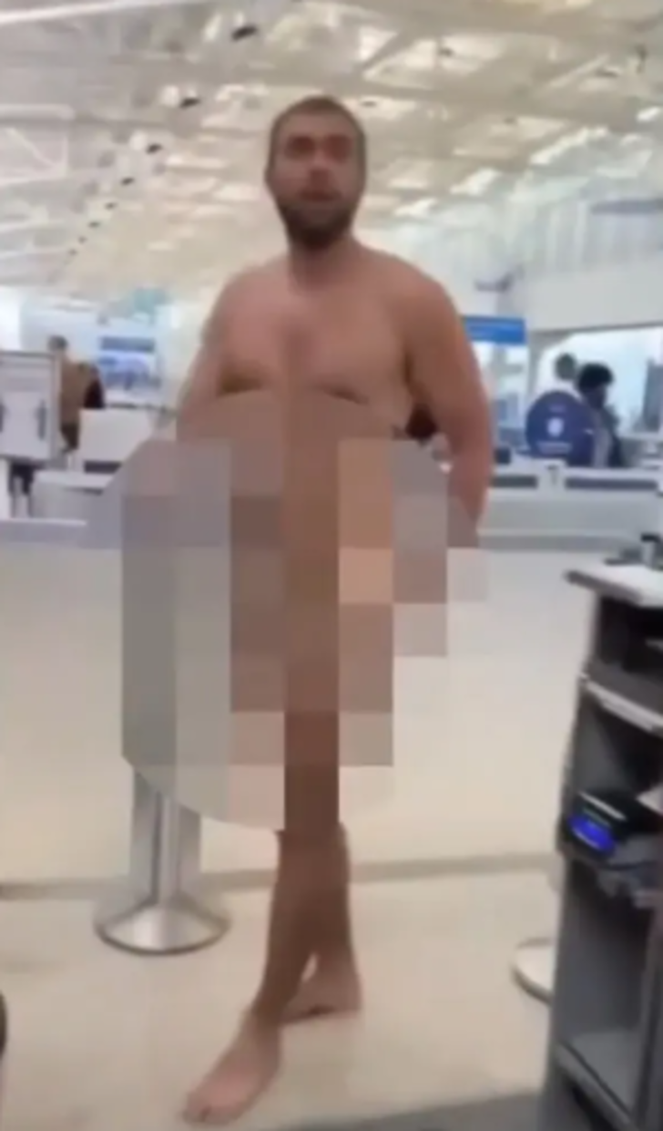 Çıplak yolcu havalimanını birbirine kattı! Hiçbir şey olmamış gibi tur attı... Güvenliği kandırmaya çalıştı G1