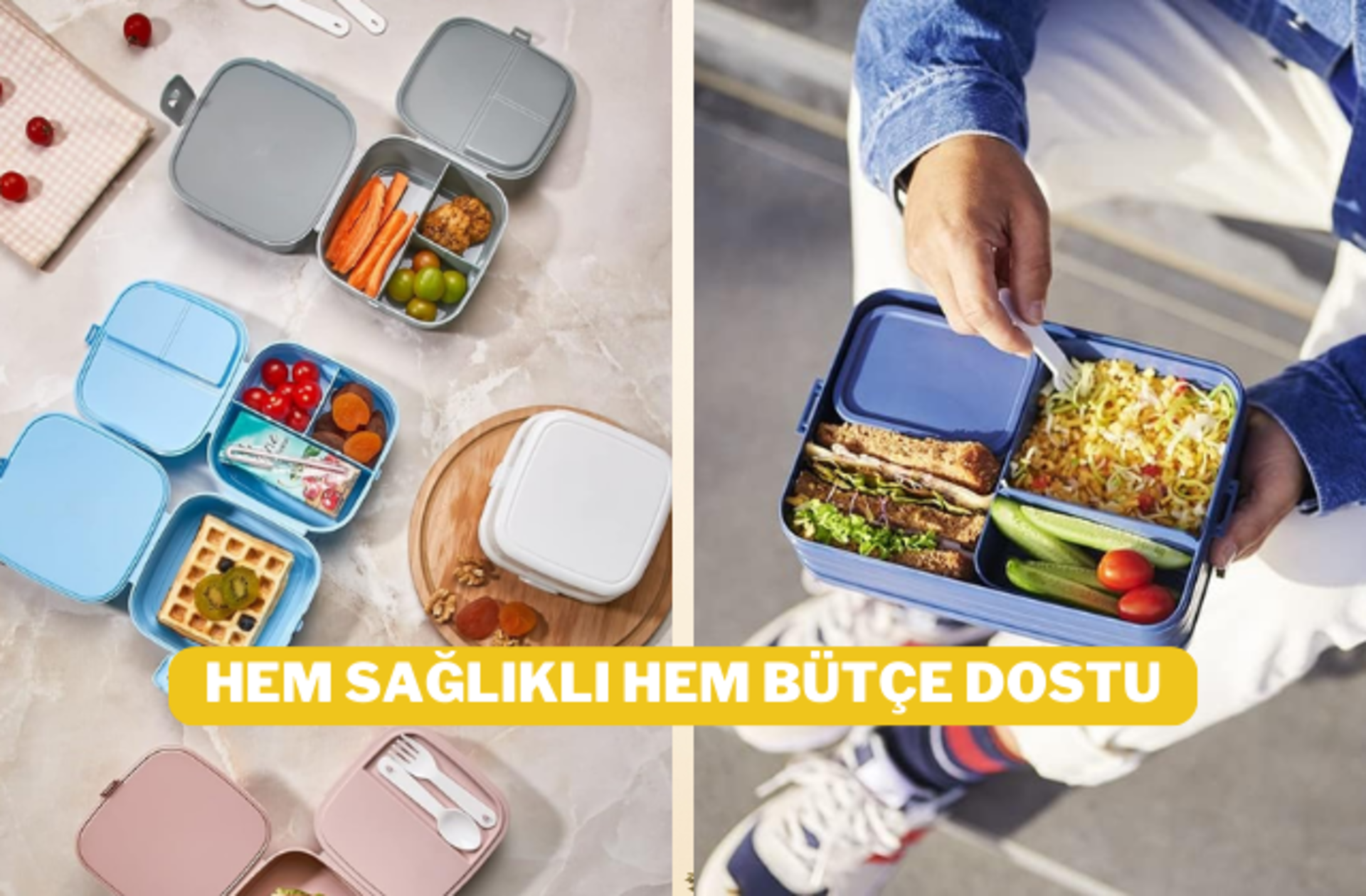 İşe, okula yemeğinizi evden götürenler için kullanışlı ve pratik yemek taşıma kapları