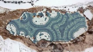 Görüntüler Iğdır'dan! Büyüleyici güzelliğiyle donmuş Üçkaya Gölü...