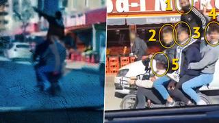 Görüntüler hayrete düşürdü: 1 motosikletin üzerinde 1 değil, 2 değil tam 5 kişi!