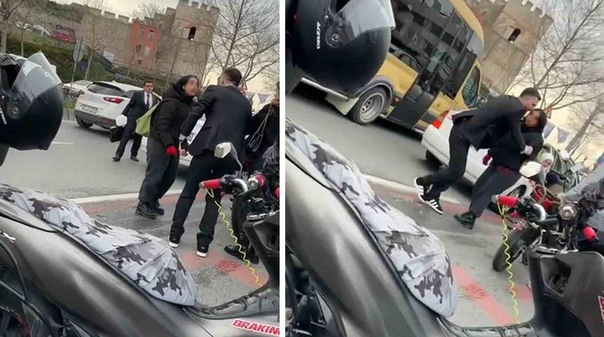 Kadın sürücüye şok tehdit kamerada! 'Senin kemiklerini kırar eline veririm'