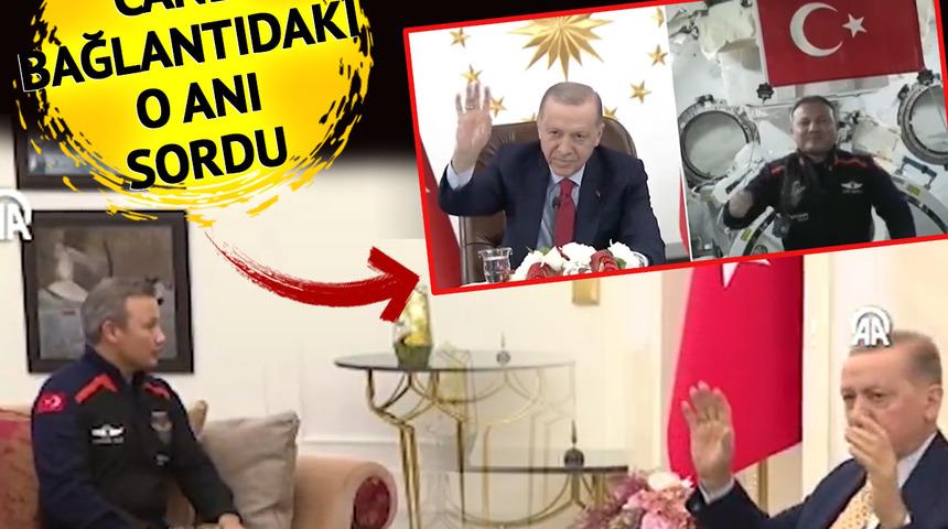 Canlı bağlantıdaki o an dikkat çekmişti! Cumhurbaşkanı Erdoğan, Alper Gezeravcı'ya böyle sordu: 'O nasıl oluyor?'