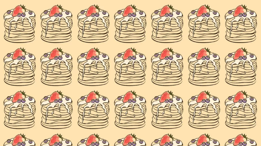 Dikkat testi: Resimdeki farklı pankeki ka&ccedil; saniyede buldunuz? Sadece s&uuml;per zekiler 30 saniyede bulabiliyor!