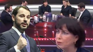 Şirin Payzın ve konukları konuşurken... Halk Tv'de dikkat çeken anlar! Berat Albayrak'la ilgili tekzip metni programın ortasında ekrana yansıdı