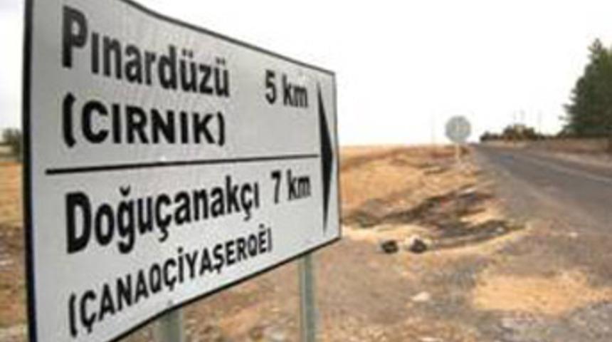 91 k&ouml;ye K&uuml;rt&ccedil;e isimli tabela asıldı