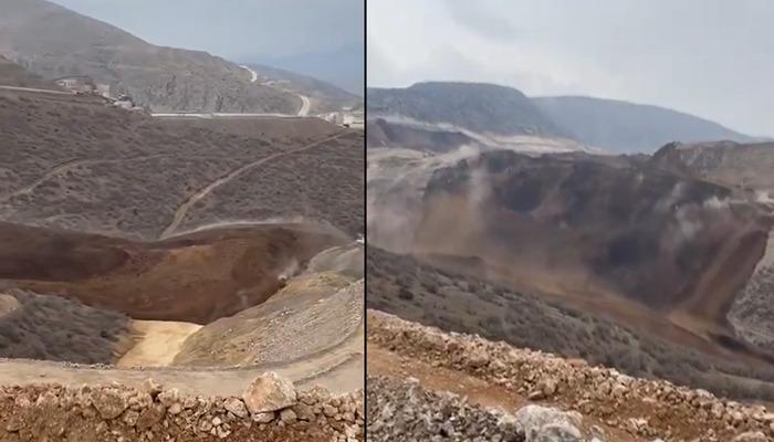 Erzincan'daki altın madeninde toprak kayması: Göçük altında kaldılar! Görüntüler korkunç