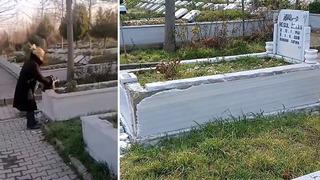 Babasının mezar taşlarını çekiçle parçaladı, sebebi 'pes' dedirtti