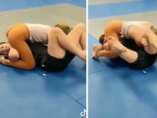 Erkek ve kadın güreşçinin antrenmanı viral oldu! 'Aferin kadına'