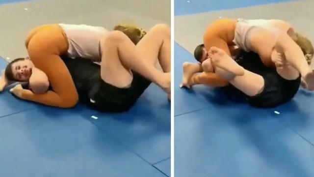 Erkek ve kadın güreşçinin antrenmanı çok konuşuldu! Sosyal medyadan yorum yağdı... 'Nefes bile aldırmadı aferin kadına'