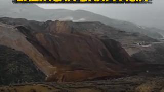 Erzincan'daki facia: 9 işçinin arandığı heyelan bölgesi havadan böyle görüntülendi