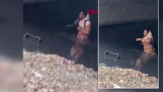 Ekiplere su sıçratarak kaçmaya çalıştı! Polisten kaçarken dereye atlayan yabancı uyruklu 4 saat boyunca çıkmadı