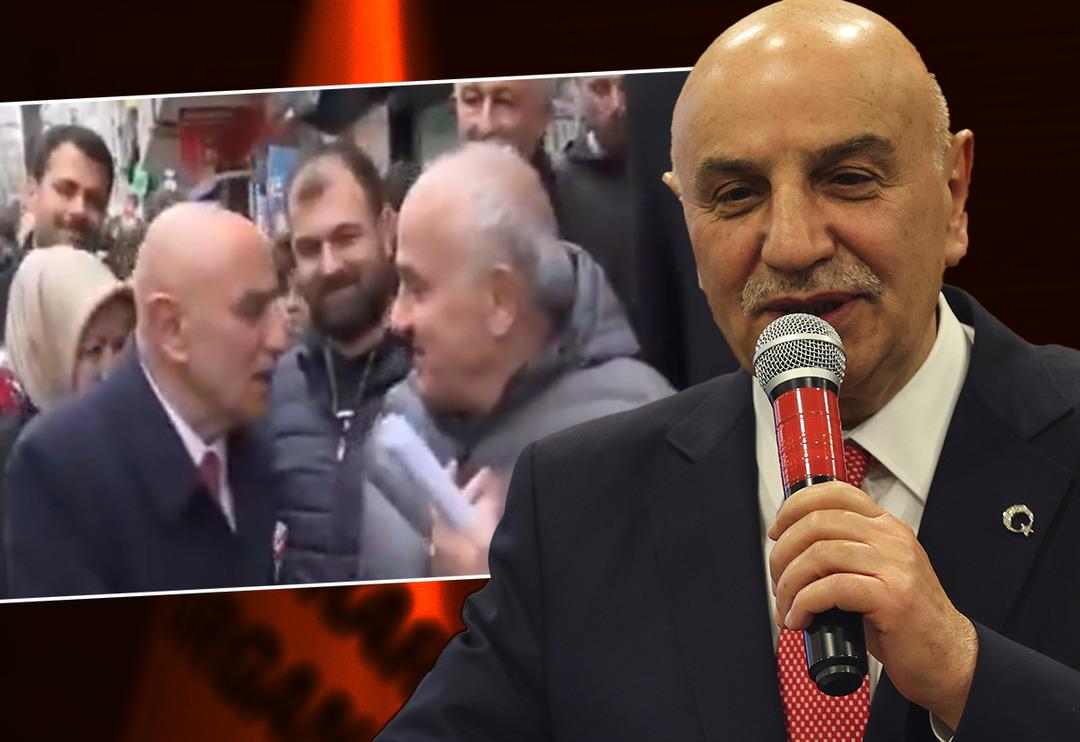 AK Parti'nin Ankara adayı Turgut Altınok ile emekli vatandaş arasında dikkat &ccedil;eken diyalog: &lsquo;Provokasyonu bırakalım&rsquo;
