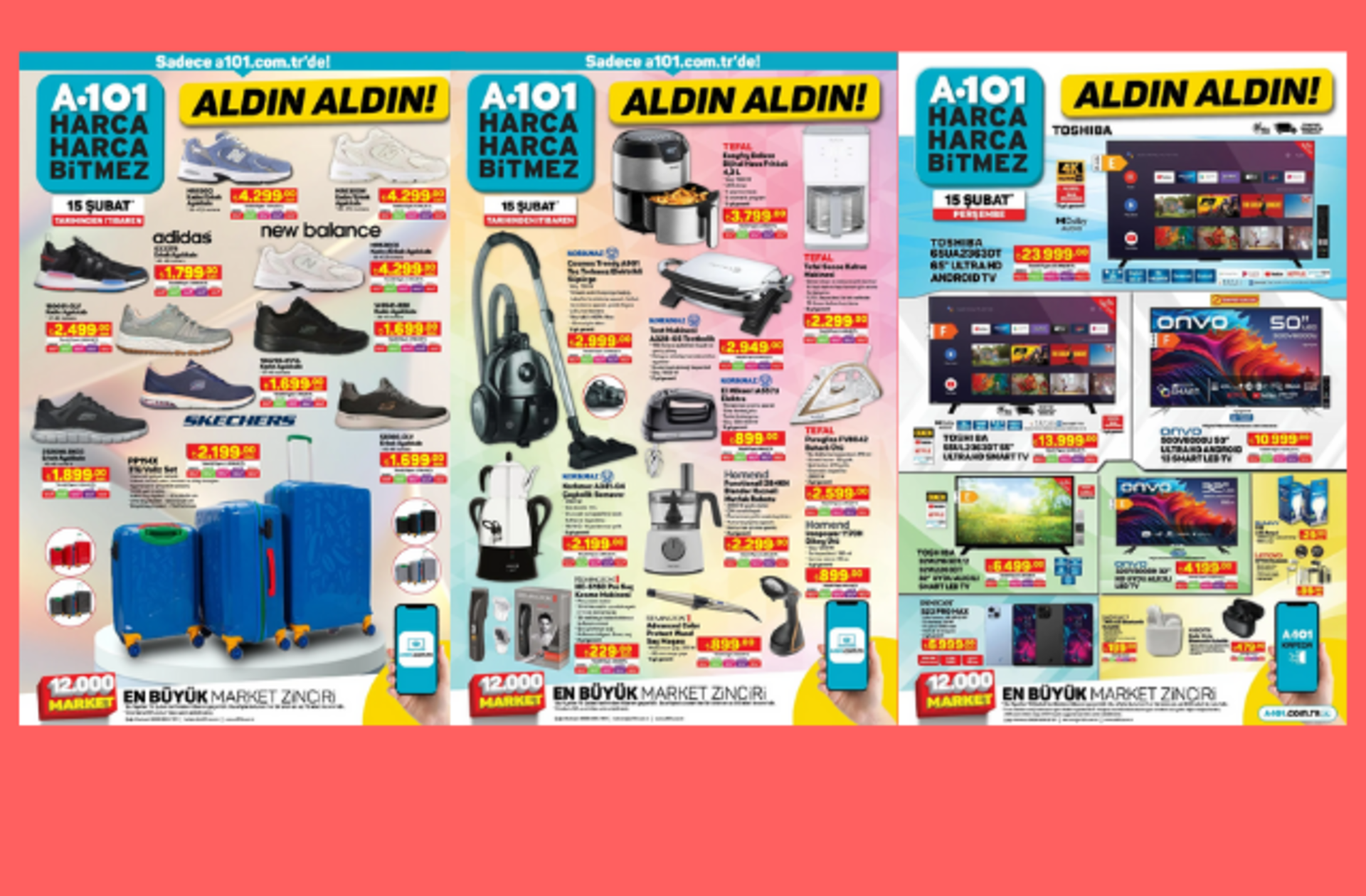 A101'e Samsung tabletler, telefonlar, Skechers ayakkabılar geliyor! 15 Şubat A101 Aldın Aldın Kataloğu burada