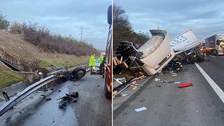 Mucize kurtuluş! Hurdaya dönen TIR'dan yara almadan çıktı