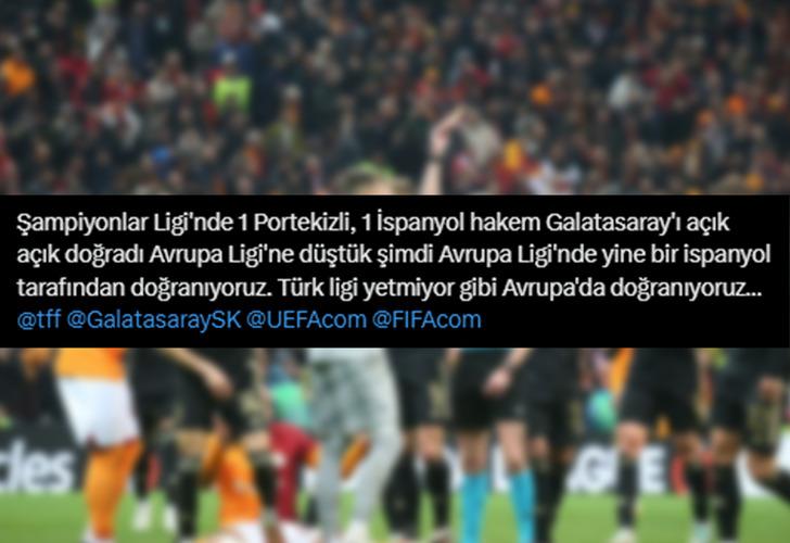 İspanyol hakemin kararları galibiyetin bile önüne geçti! Maçın ardından Galatasaray taraftarı kampanya başlattı G4
