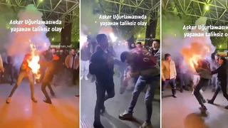 Konya'da asker eğlencesinin sonu kötü bitti! Askere giden genci yaktılar
