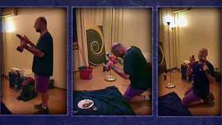 Elinde matkapla namaz kılan robot taklidi yapmaya çalıştı: Sosyal medyada tepki çeken Robokıble videosu