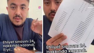 11 yıl boyunca 23. kez ehliyet sınavına girdi! Ancak 24. hakkında kazanabildi... 2012'de bir başlıyor arkadaşlar