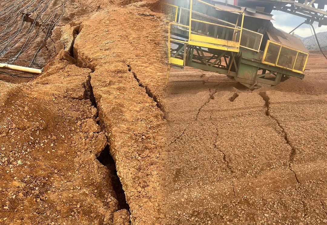 Facia g&ouml;z g&ouml;re g&ouml;re geliyorum demiş! İşte toprak kayması &ouml;ncesinde &ccedil;ekilen '&ccedil;atlakların' fotoğrafı