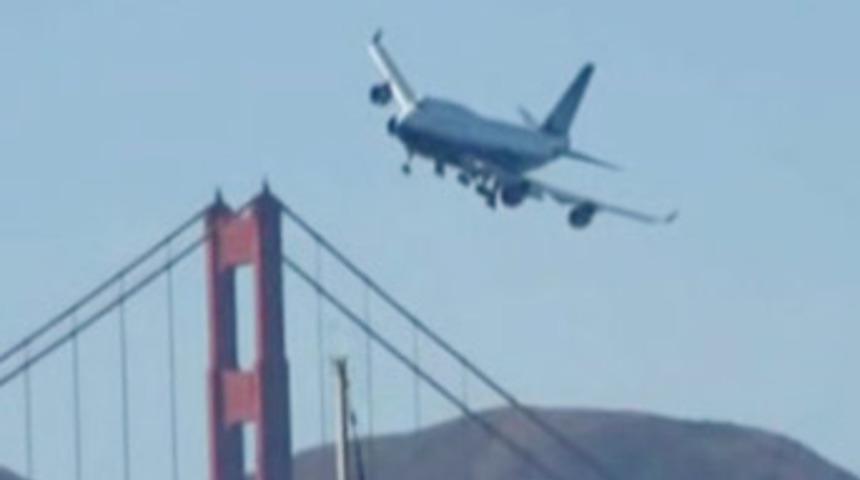 Yolcu u&ccedil;ağının k&ouml;pr&uuml;ye yakın ge&ccedil;mesi korkuttu