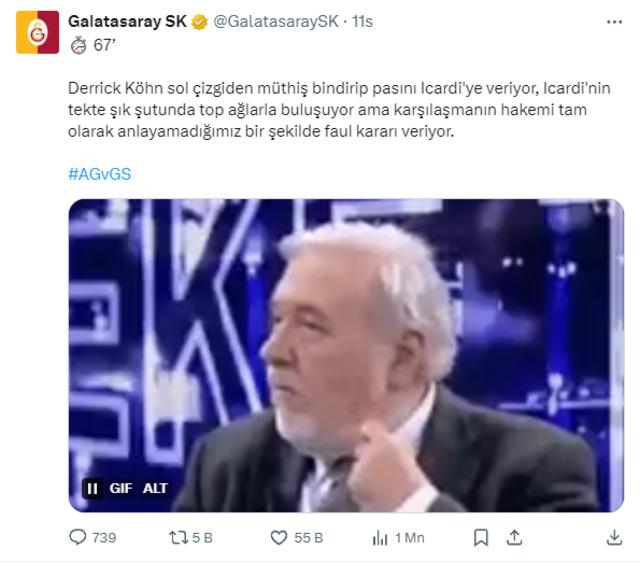 Galatasaray'dan İlber Ortaylı paylaşımı! Kısa süre içinde binlerce beğeni aldı 640xauto