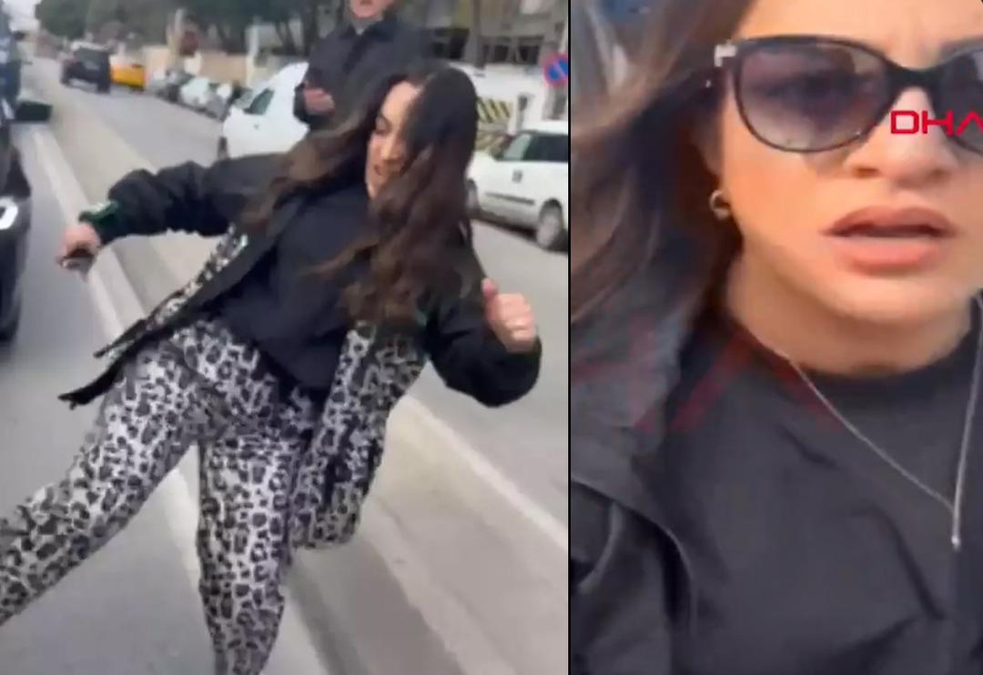 "Zenginler b&ouml;yle demek ki" diyerek kaydetti... Kadın s&uuml;r&uuml;c&uuml; meydan okudu: Arkadan &ccedil;arpıp tekmeledi, yetmedi takip edip &ouml;n&uuml;n&uuml; kesti! 