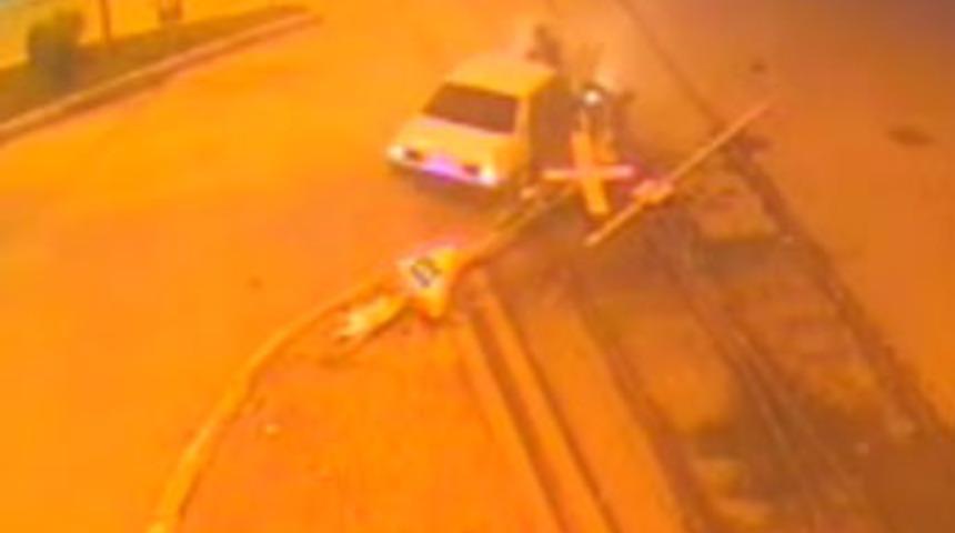 Araçtan böyle fırladı!