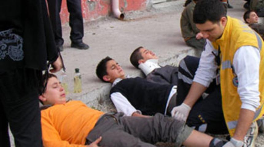 Deprem tatbikatında skandal