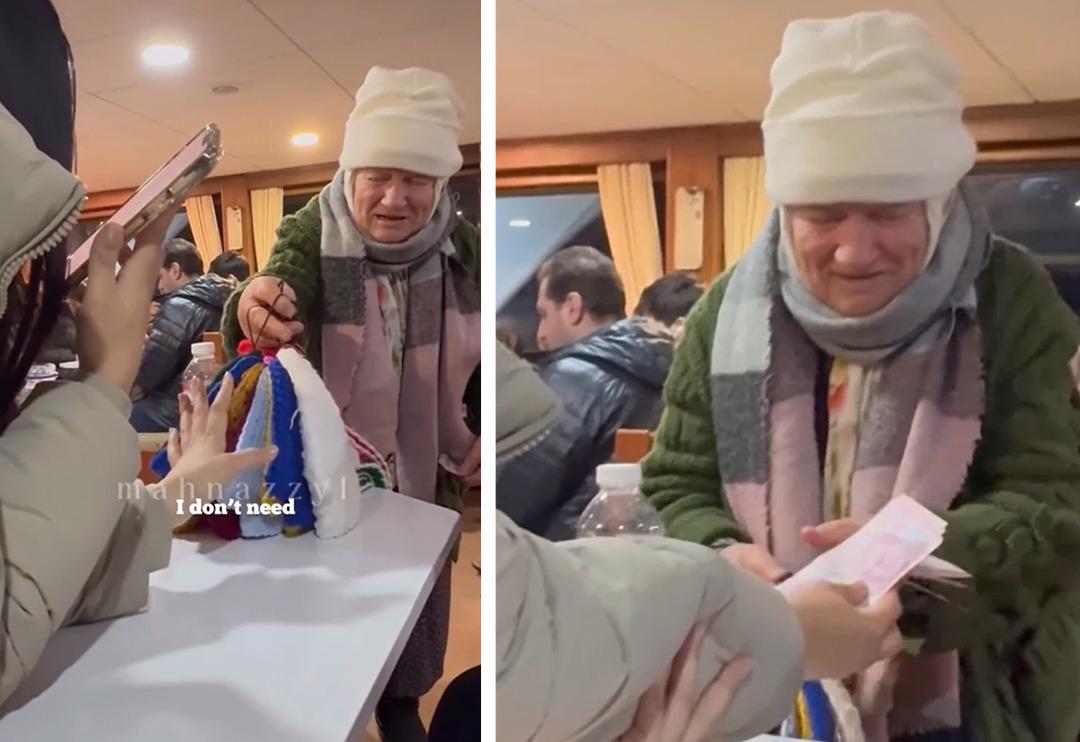 Bir turist &ouml;rg&uuml; lif satan kadına 75 TL yerine 1750 TL &ouml;dedi! O anlar sosyal medyada g&uuml;ndem oldu... "Eskiden vatandaşımız b&ouml;yle iyilik yapardı"