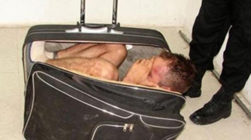 Hapisten bavulun i&ccedil;inde ka&ccedil;maya &ccedil;alıştı