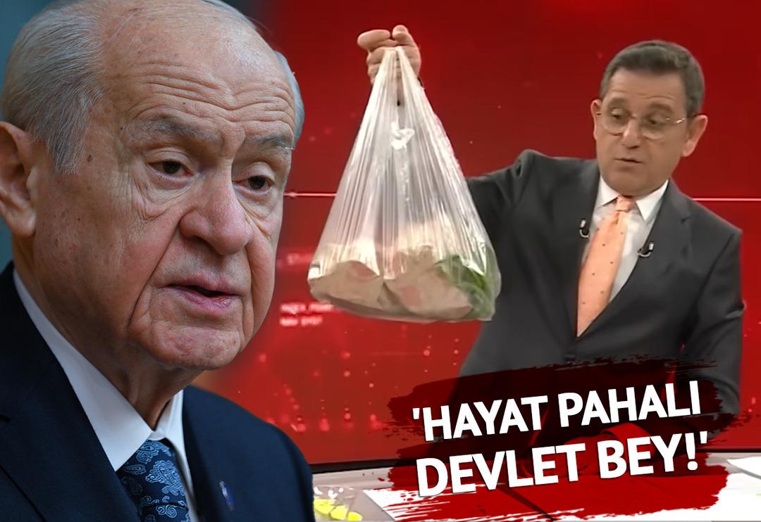 Fatih Portakal elindeki 200 liralık poşetle Devlet Bah&ccedil;eli&rsquo;nin o s&ouml;zlerine isyan etti: &lsquo;Harika bir &ouml;neri! Sanki yapabilecek&rsquo;